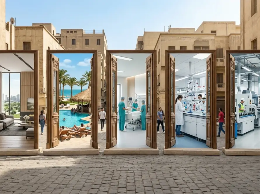 3D virtual tour of a real estate unit and facility space in Egypt with navigation hotspots