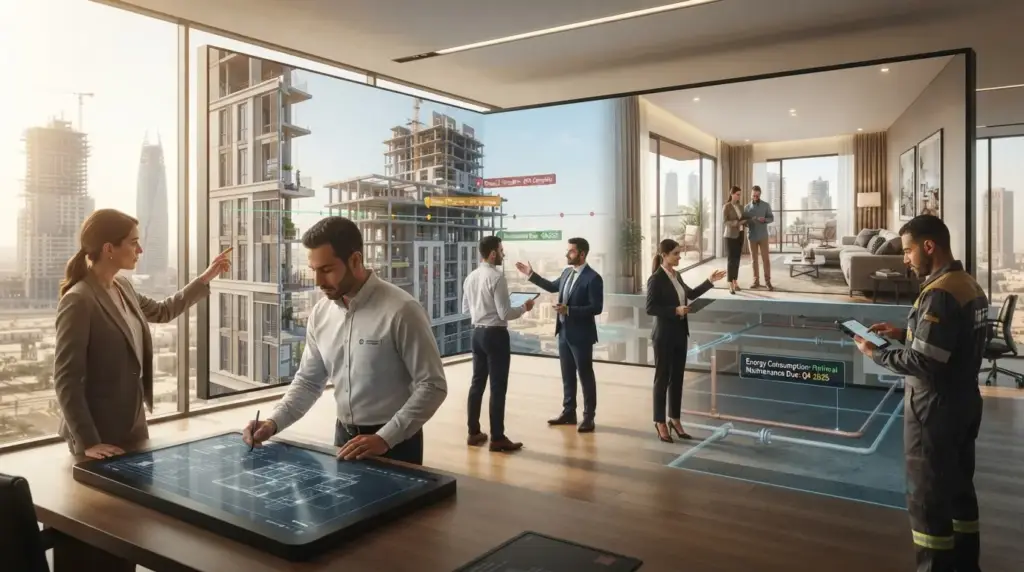 BIM model connected to an immersive digital twin for a construction project in Egypt