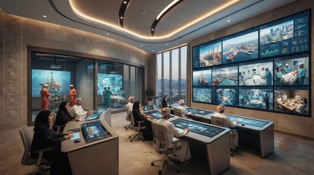 Immersive VR training simulation for workforce safety and skills in Oman. 