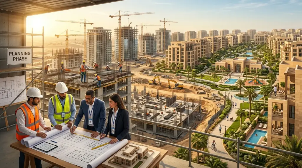 Sales consultant using an interactive real estate digital twin for an off-plan project in Egypt