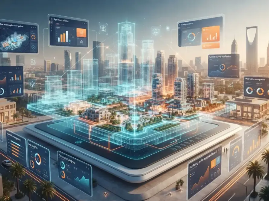 Buyer exploring a virtual apartment in a Riyadh development using Metas’s immersive sales platform.