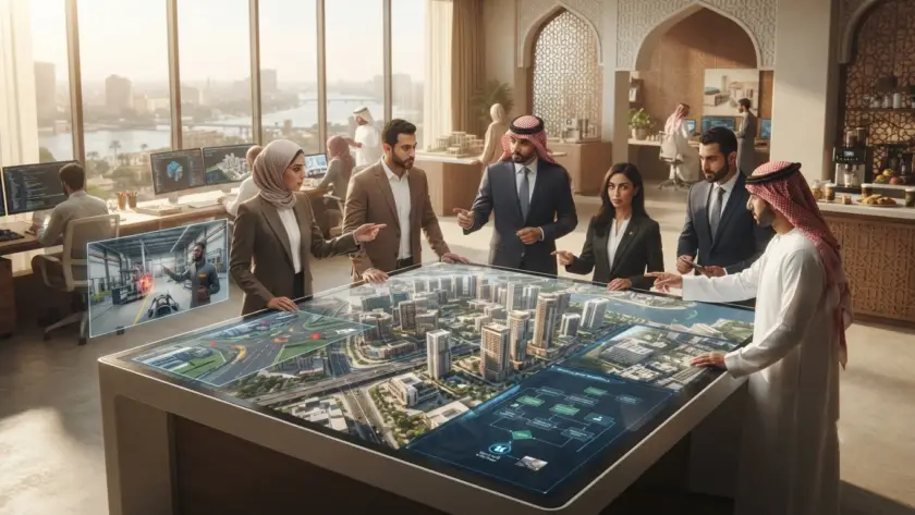 Egyptian Unreal Engine simulation studio team building a digital twin for a GCC project