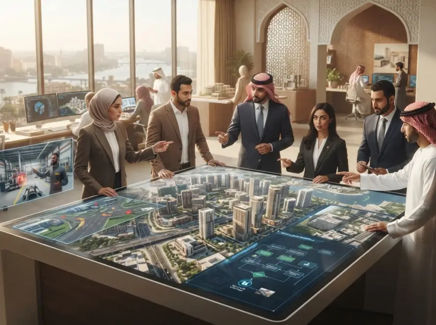 Egyptian Unreal Engine simulation studio team building a digital twin for a GCC project