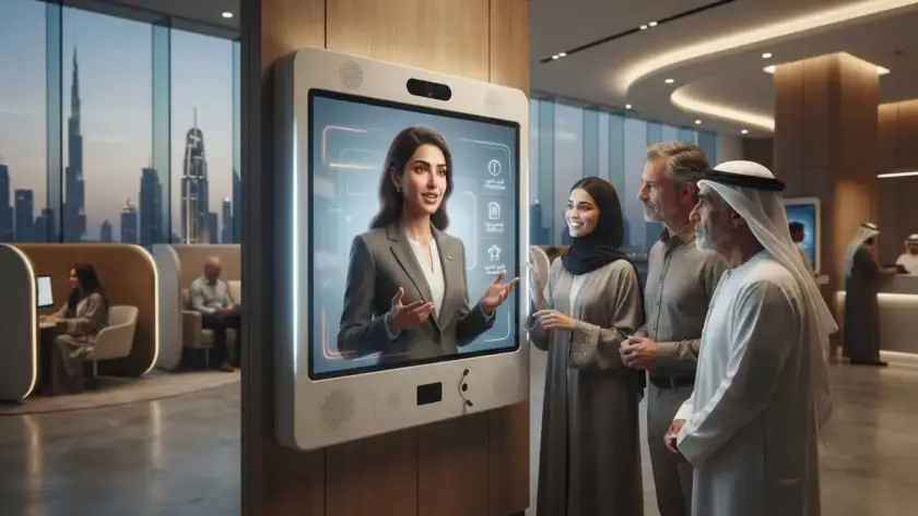 Bilingual AI avatar providing customer service and training support in UAE.