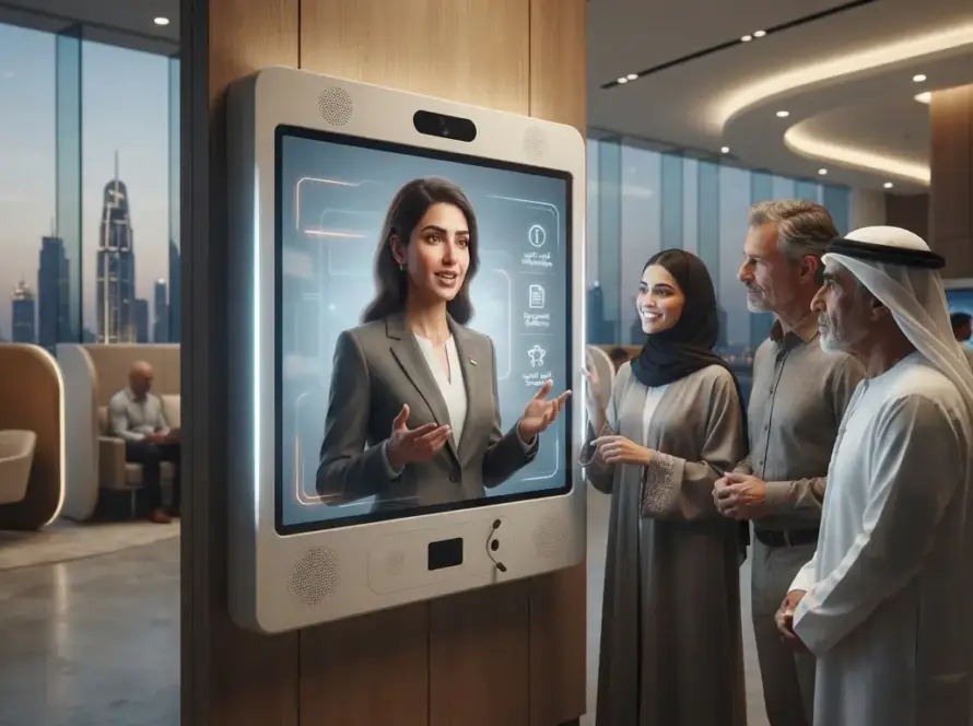 Bilingual AI avatar providing customer service and training support in UAE.